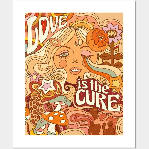 Love is the Cure - Trippy Caramel Wall Art by Marianne Martin